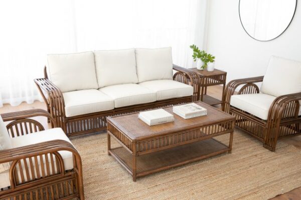 Key Largo Lounge Suite Brown Wash with Key Largo Split Cane Coffee table