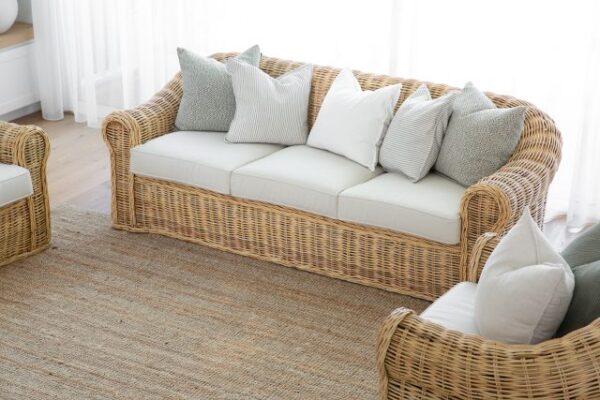 Vogue Wicker 3 Seater Lounge Natural
